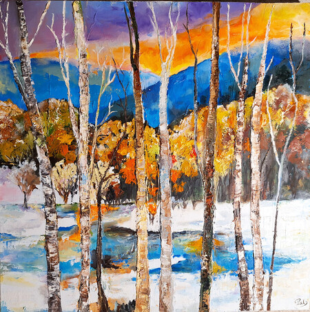 les bouleaux (60 x60 cm ) 320e