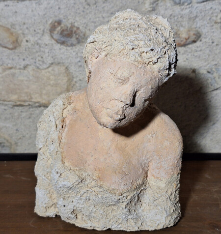 buste femme dentelle  terre et patine (20 cm haut )                75e